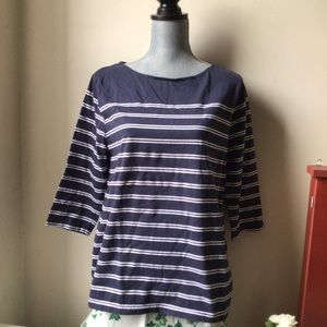 Merona thick cotton navy striped cotton shirt